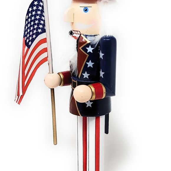 Patriotic Nutcracker Independence Day Flag Stars and Stripes 15" - Picture 3 of 3